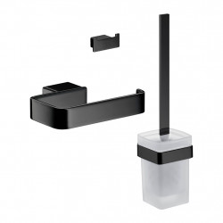 Emco Loft- set dplnkov- WC kartáč, držák papíru bez krytu a dvojháček černá matná, 059813300